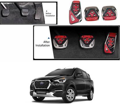 PRTEK Car Pedal Pads, Brake Gas Clutch Cover, Pedal Kit Cars, (Red, Universal) X64 Car Pedal