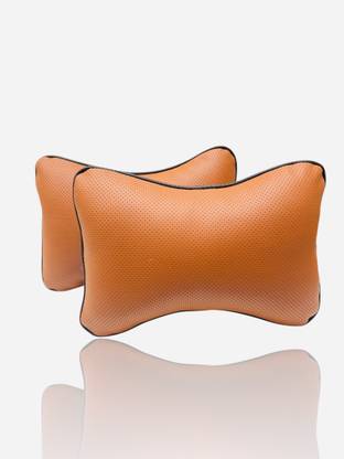 FAMEXON Orange Leather Car Pillow Cushion for Universal For Car