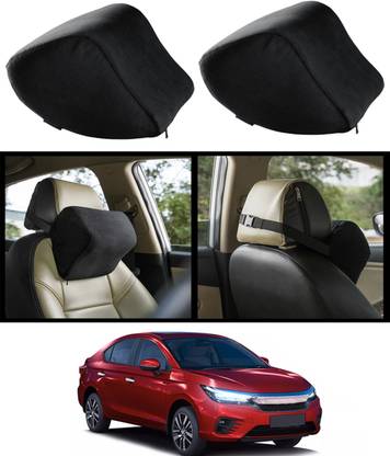 monolive Black Velvet Car Pillow Cushion for Honda