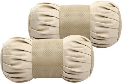 Edylinn Beige Leatherite Car Pillow Cushion for Universal For Car