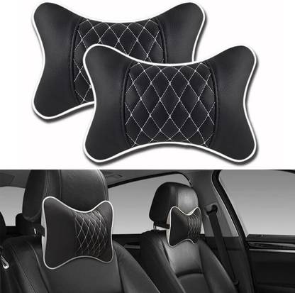 Edylinn Black Microfibre Car Pillow Cushion for Universal For Car