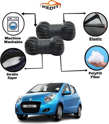 KEDIT Black Leatherite Car Pillow Cushion for Maruti Suzuki