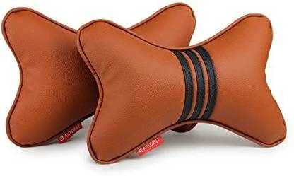 AUTOFIT Brown, Black Leather Car Pillow Cushion for Universal For Car