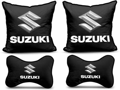 kioni Black Polyester Car Pillow Cushion for Maruti Suzuki