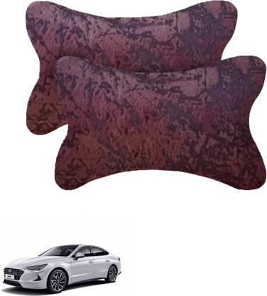 AdroitZ Brown Velvet Car Pillow Cushion for Hyundai