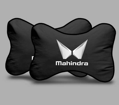 MeeFactory Black Polyester Car Pillow Cushion for Mahindra