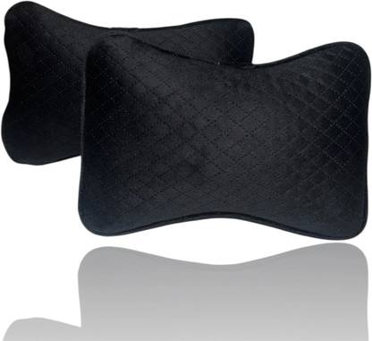 FAMEXON Black Velvet Car Pillow Cushion for Universal For Car