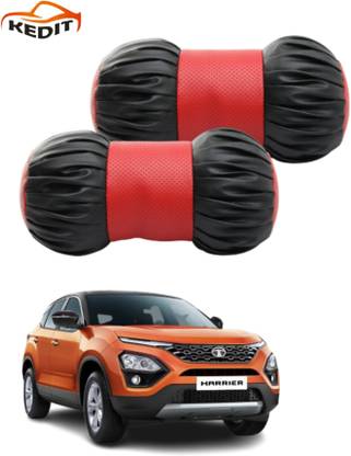 KEDIT Red, Black Leatherite Car Pillow Cushion for Universal For Car