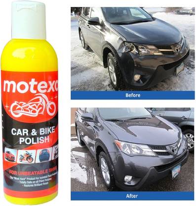 MOTEXO Paste Car Polish for Metal Parts, Chrome Accent, Bumper, Windscreen, Tyres, Metal Parts, Leather