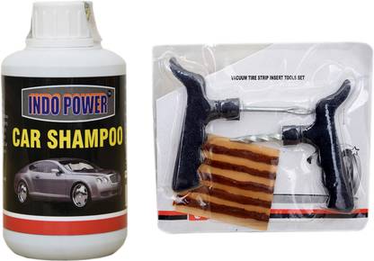 INDOPOWER CAR SHAMPOO 250ml+ Tubelass smart Panchar Kit. Combo
