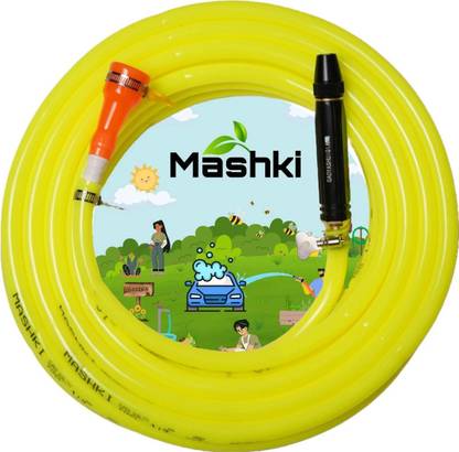 MASHKI 10 Meter (32.5 Feet) Flexible Hose Pipe With Water Spray Gun And Tap Connector Spray Gun