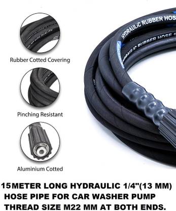 VIPARTH Hydraulic Hose Pipe 15 Meter Length Suitable for Most Brands Pressure Washer