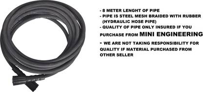 PARTHVI High Quality Heavy duty High pressure Washer Water Spray Hose Pipe 8 Meter Length Pressure Washer