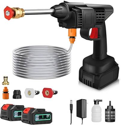 FABTEC 48V High Power Wireless Pressure Washer With Double Battery for Car, Bike Pressure Washer