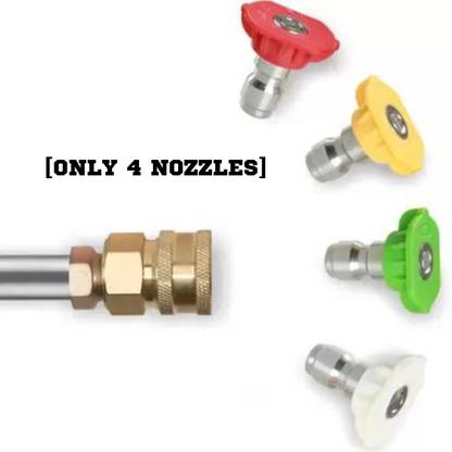 UNIESHINE Multiple Degree Spray Nozzle Tips Quick Pressure Washer Nozzle, 1/4" (Set of 4) Spray Gun