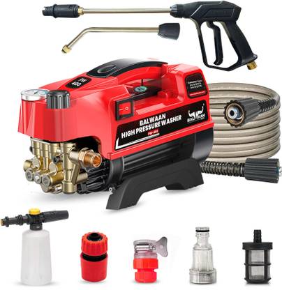 Balwaan Krishi PW-400 Brass (Adjustable) Pump Head, Big Jet foam bottle 1800w Motor 120-150 Bar Pressure Washer