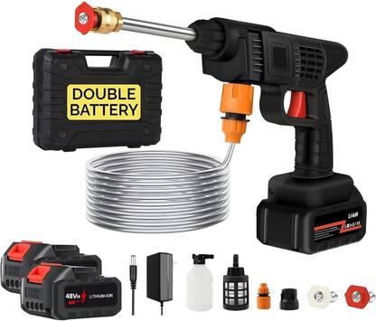 Lockhouse High Pressure Water Gun for Car Wash Bike Washing Cleaning(Double_Battery) Spray Gun