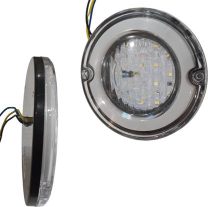 Apsmotiv 24V Clear Led Round Tail light 127mm Break lights for Buses Universal Vehicle Car Reflector Light