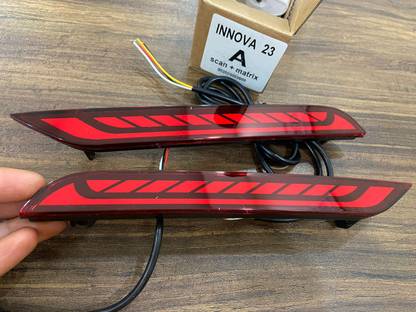 Ride2joy Rear Bumper Reflector Led Compatible for Innova Hycross set of 2 Type A Car Reflector Light