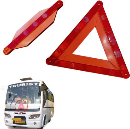 Allpartssource Foldable Warning Triangular Reflector Road Safety Reflective with Four Legs Stand able Car Reflector Light