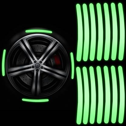 JN STORE Multicolor Reflective Car Tyre Rim Design to Glow at Night Car Reflector Light