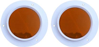 Apsmotiv Round Reflex Reflector with White Metal Base Suitable for Universal vehicles Car Reflector Light