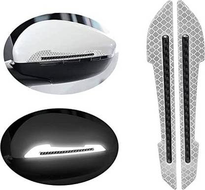 GMA Car Stickers Mirror Reflective Stickers Car Side Reflective Stickers (White) Car Reflector Light