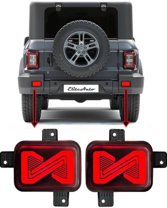 EliteAuto Rear Bumper Led X Reflector/DRL For Mahindra Thar with Matrix Running Indicator Car Reflector Light
