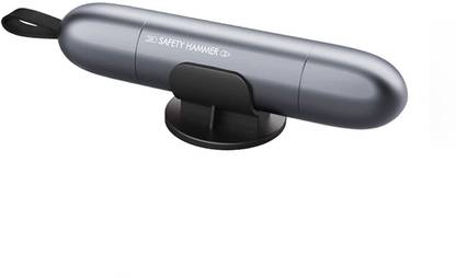 Roger Emergency Car Safety Hammer – Window Breaker & Seatbelt Cutter, Compact (Grey) Car Safety Hammer