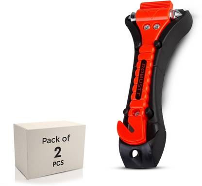 Robustt Emergency Escape Tool |Seat Belt Cutter |Vehicle Window Glass Breaker Pack of 2 Car Safety Hammer
