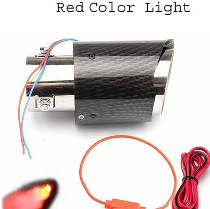 AutoTrends Red Racing Flame Led Exhaust Muffler Tip  Car Silencer