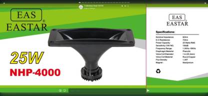 BALRAMA Eastar NHP-4000 GlossyNeodymium Tweeter 306 Tweeter for Car & Home Amplifier Tweeter Car Speaker