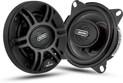 Denwood DW-480 | 4" Inch Coaxial Car Speaker | High Performance 2 Way with woofer 300W MAX Pair (Black) Coaxial Car Speaker
