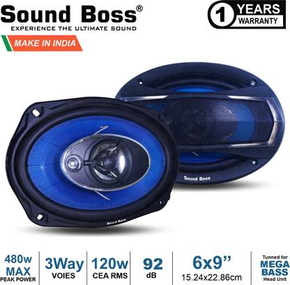 Sound Boss REAR 6X9 "INCH OVAL 3-Way Performance Auditor 480W MAX SB-B6901 Coaxial Car Speaker