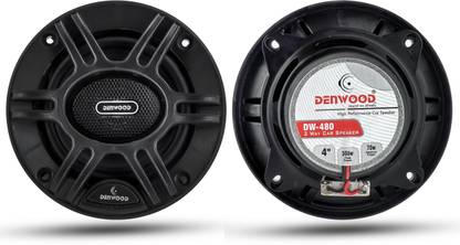 Denwood DW-480 | 4" Inch Coaxial Car Speaker | High Performance 2 Way woofer 300W MAX Pair (Black) Coaxial Car Speaker