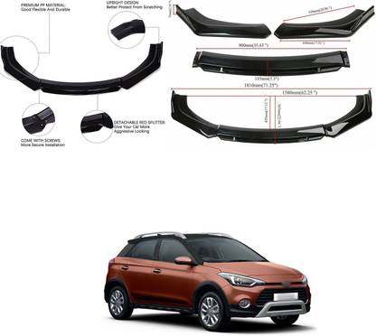 XZRTZ Car Front Bumper Spoiler Splitter Body Kit Side Skirt Front Bumper Guard 83 Matte, Glossy Hyundai i20 Front Garnish