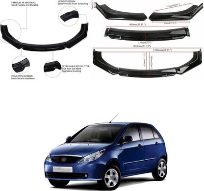 XZRTZ Car Front Bumper Spoiler Splitter Body Kit Side Skirt Front Bumper Guard 30 Matte, Glossy Tata Indica Front Garnish