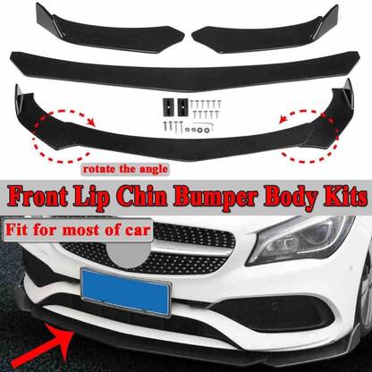 Auto MT Universal ABS 3pcs Car Front Bumper Spoiler Lip Chin Up Body Kit Splitter Car Spoiler