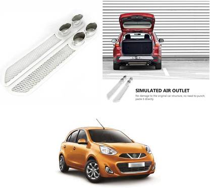 PECUNIA Car Dual Tip Decorative Exhaust Spoiler Trim Stick-On White Rear Accessory T1 Car Spoiler