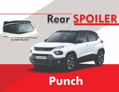 MOTORMART Rear Car Spoiler for Tata Punch for Year 2021-2023 Models in Glossy Black- Car Spoiler
