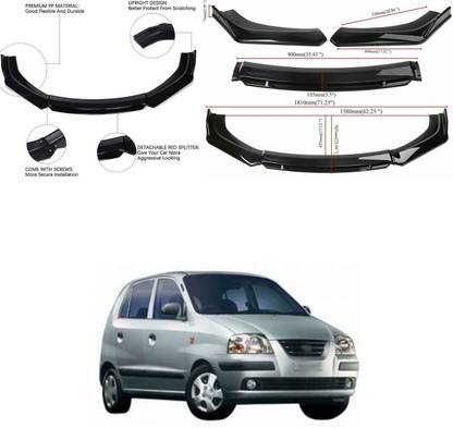 XZRTZ Car Front Bumper Spoiler Splitter Body Kit Side Skirt Front Bumper Guard 92 Matte, Glossy Hyundai Santro Front Garnish