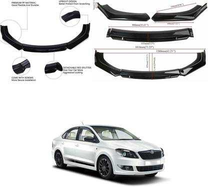 XZRTZ Car Front Bumper Spoiler Splitter Body Kit Side Skirt Front Bumper Guard 204 Matte, Glossy Skoda Rapid Front Garnish