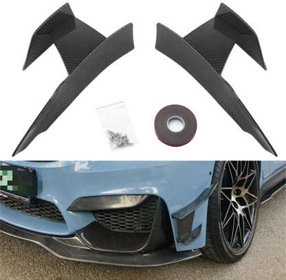 AutoTrends 6Pcs Car Front Bumper Lip Splitter Fins Body Spoiler Canards Refit Carbon Fiber Car Spoiler