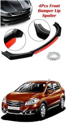 XZRTZ Car Front Bumper Spoiler Splitter Body Kit Side Skirt Front Bumper Guard 687 Matte, Glossy Maruti S-Cross Front Garnish