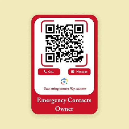 Emergency contact owner QR Emblem for Car