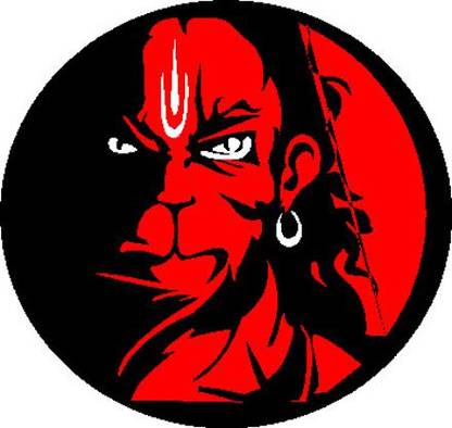 angry hanuman logo Sticker & Decal for Car & Bike