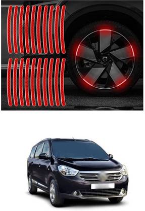 LOVMOTO Universal Car Wheel Rim Decorative Warning Stripe Stickers 970 5 mm x 5 m Red Reflective Tape