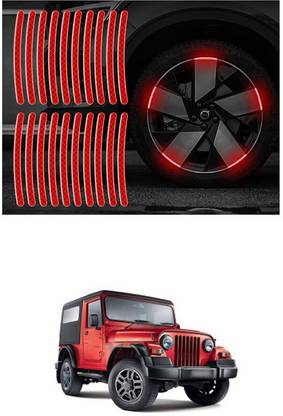 LOVMOTO Universal Car Wheel Rim Decorative Warning Stripe Stickers 886 5 mm x 5 m Red Reflective Tape