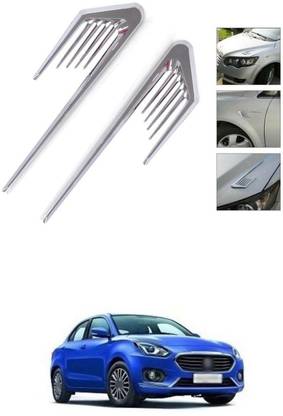 autoformonix Car Fender Bumper Side Wing Intake Flow Badge Stickers for Swift Dzire Chrome Maruti Swift Dzire Side Garnish