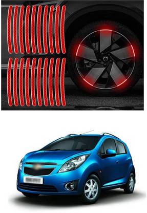 LOVMOTO Universal Car Wheel Rim Decorative Warning Stripe Stickers 780 5 mm x 5 m Red Reflective Tape